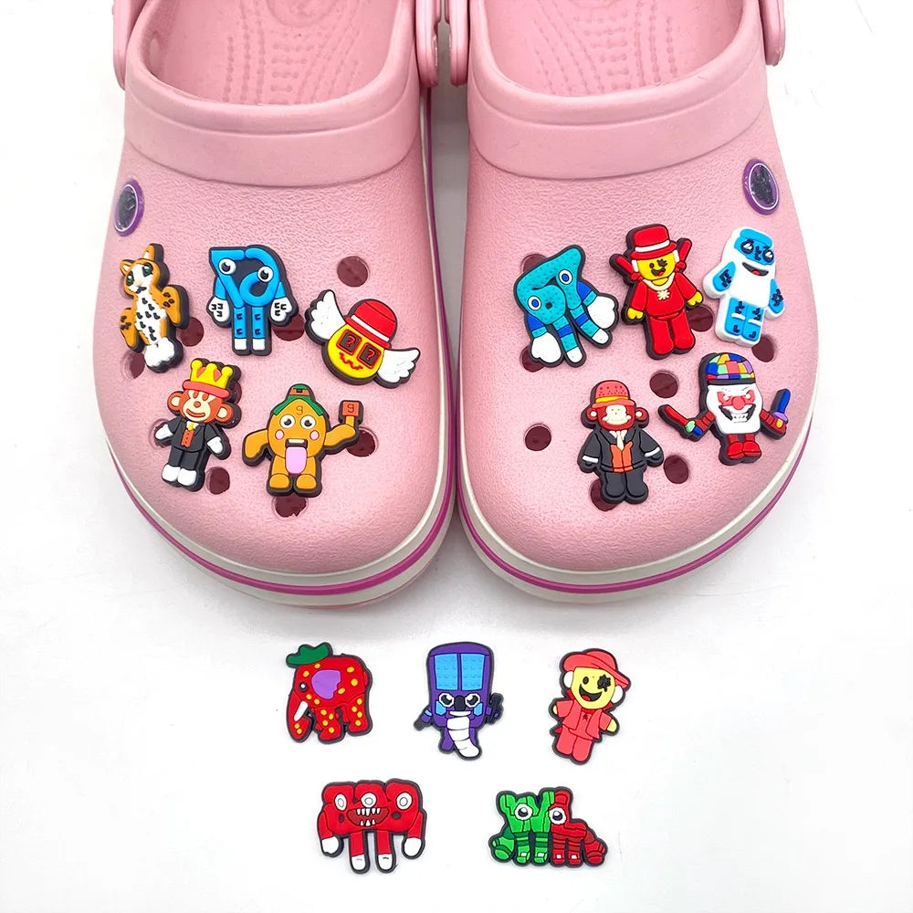 15-100Pcs Cartoon Game Character Shoe Ornaments Kids Popular PVC Clog Buckle Charms Fit Birthday Present