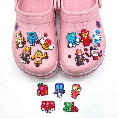 15-100Pcs Cartoon Game Character Shoe Ornaments Kids Popular PVC Clog Buckle Charms Fit Birthday Present