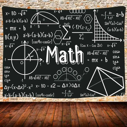 Math Equation Tapestry Mathematics Formula Tapestries for Kids Boys Girls Students Educational Wall Hangings Child Room Decor