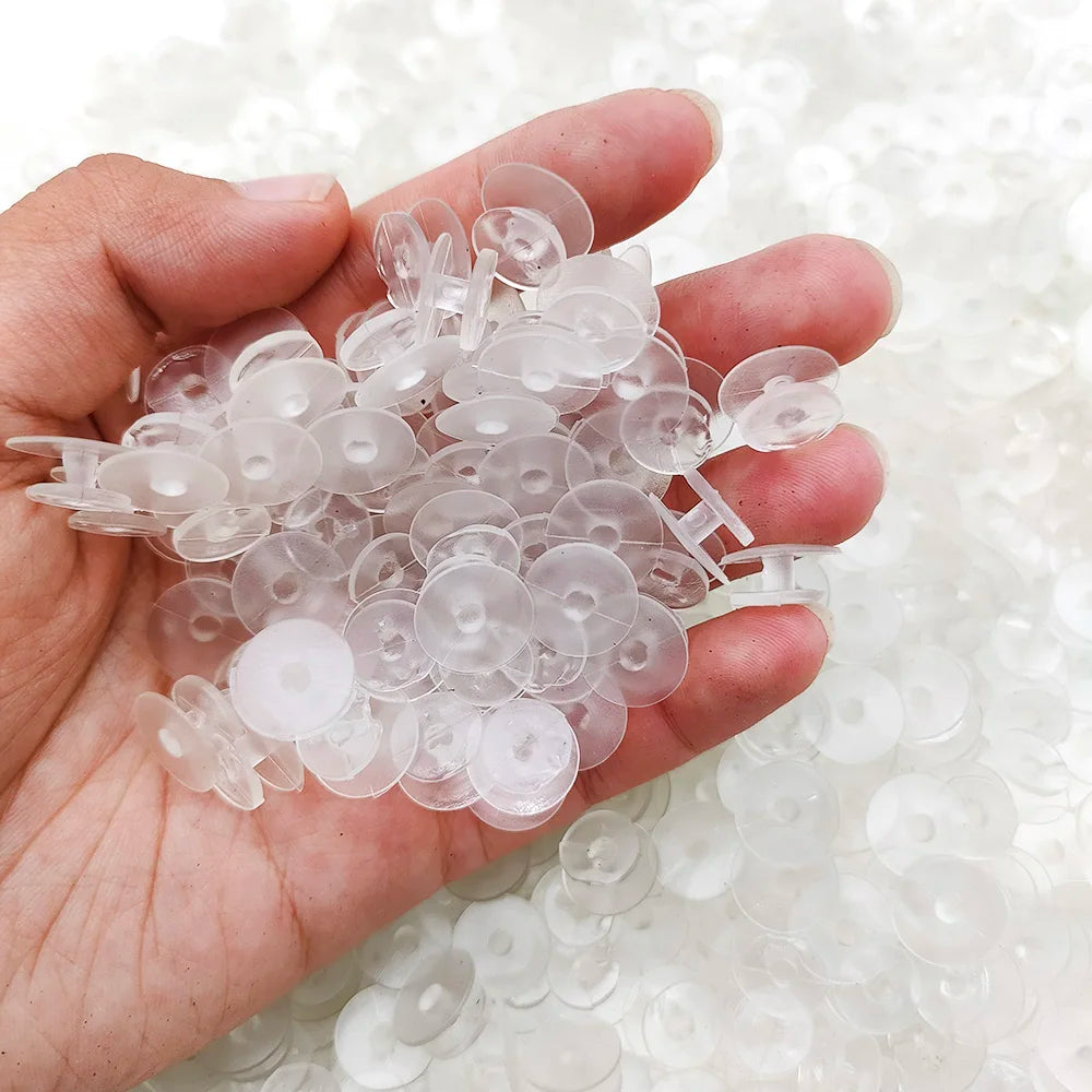 Wholeslae 100-2000PCS Transparent  Buttons Plastic Buckles DIY Shoes Charms Slipper pins Factory direct sales Accessories