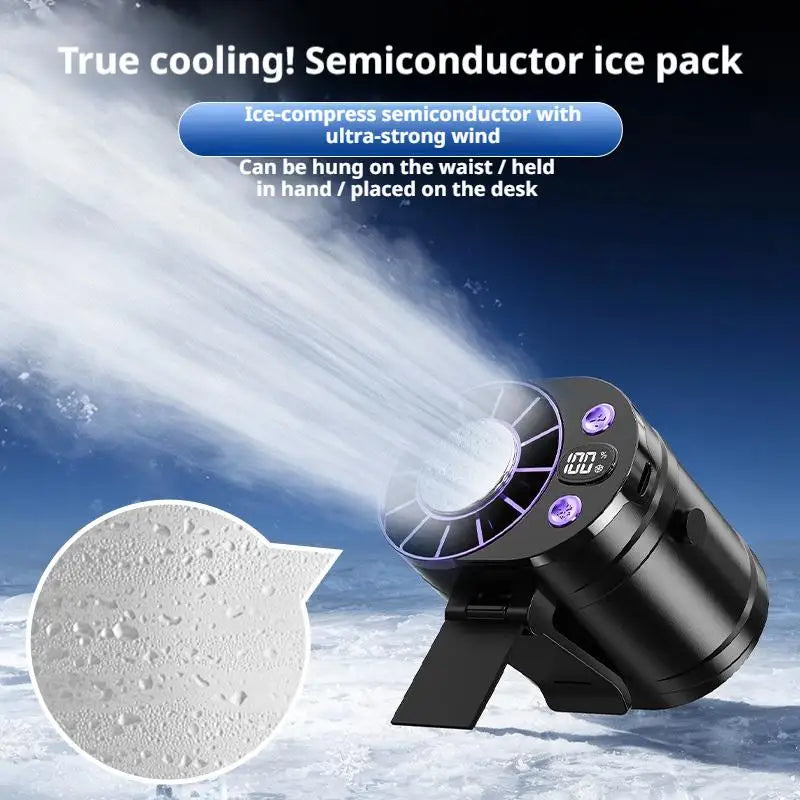 Semiconductor Cooling Waist Fan Portable Clip On Mini Air Conditioner Ice Compress 3 Speed Long Battery Life Quiet Fan