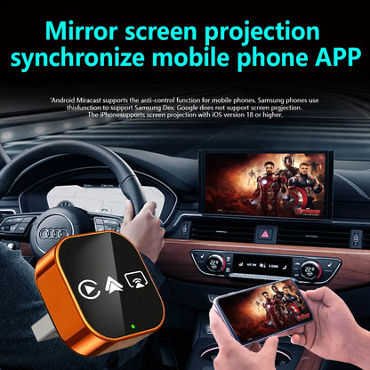 2026 4in1 New Upgrade Carplay Adapter Wireless Android Auto Mirror Link Smart MiNi AI Box USB Plug and Play Auto Connect WiFi