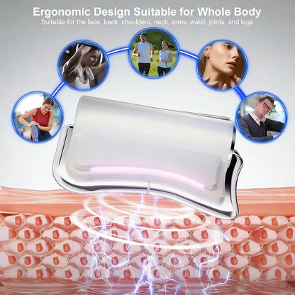 Electric Fascia Knife EMS Microcurrent Thermal Compression Vibration Fitness Muscle Relaxation Body Massager Scraping Instrument