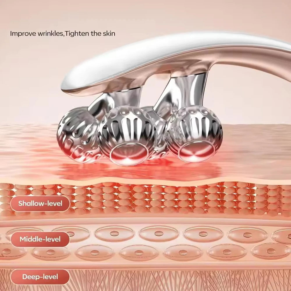NEW RF EMS Micro Current Roller Face Slimming Artifact V Face Beauty Firming Lifting Face Facial Massage Instrument