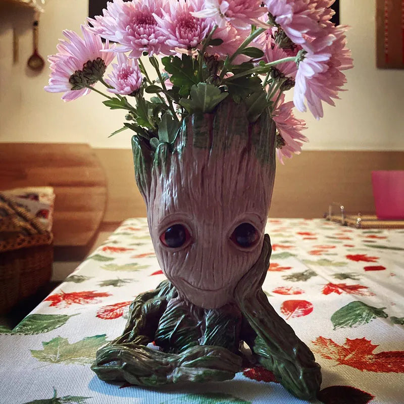 Groot Flower Home Decoration Vases Multifunction Groot Flower Pot Ornaments Arrangement Action Character Figurine Pen Holder