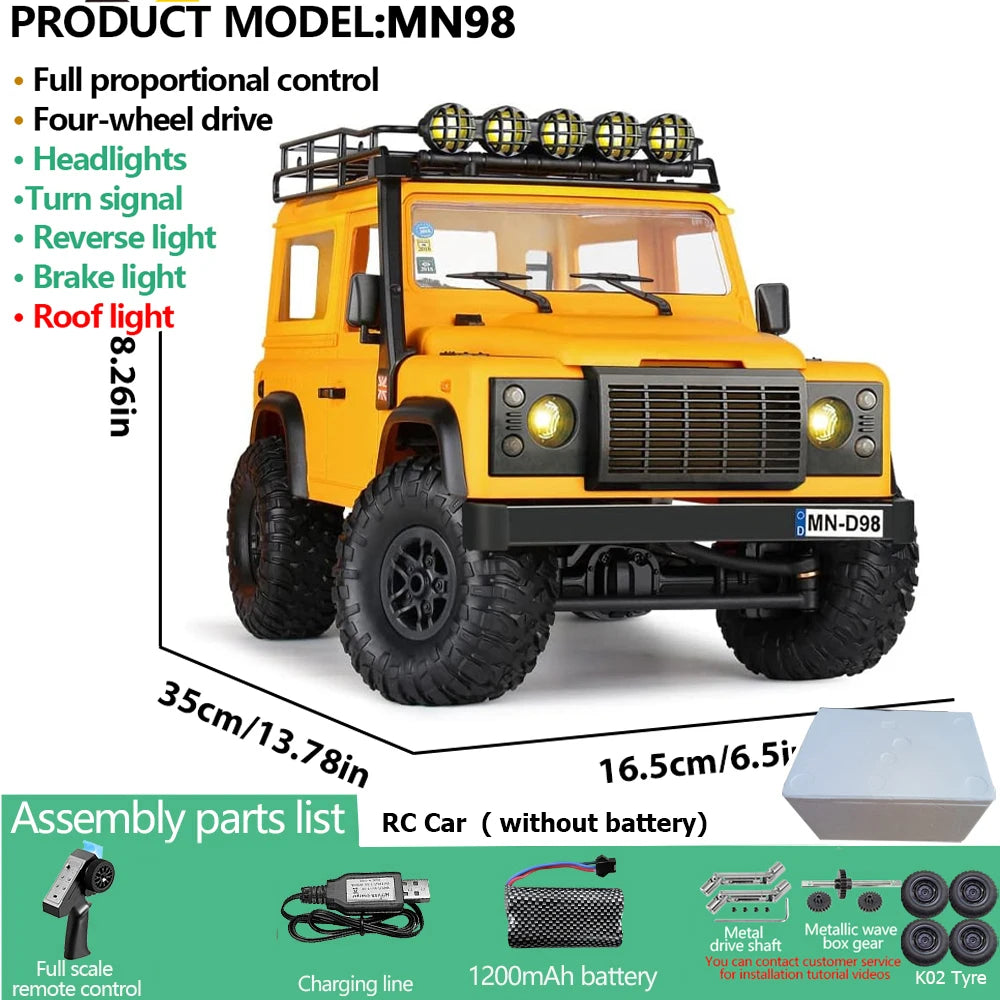 Upgrade MN99S MN98 1:12 RC Car MN Model RTR 2.4G Remote Control Car Climbing Defender 4WD RC Truck Off-road RC Toys As Kids Gift