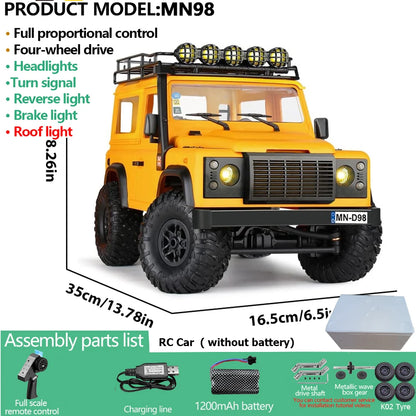 Upgrade MN99S MN98 1:12 RC Car MN Model RTR 2.4G Remote Control Car Climbing Defender 4WD RC Truck Off-road RC Toys As Kids Gift