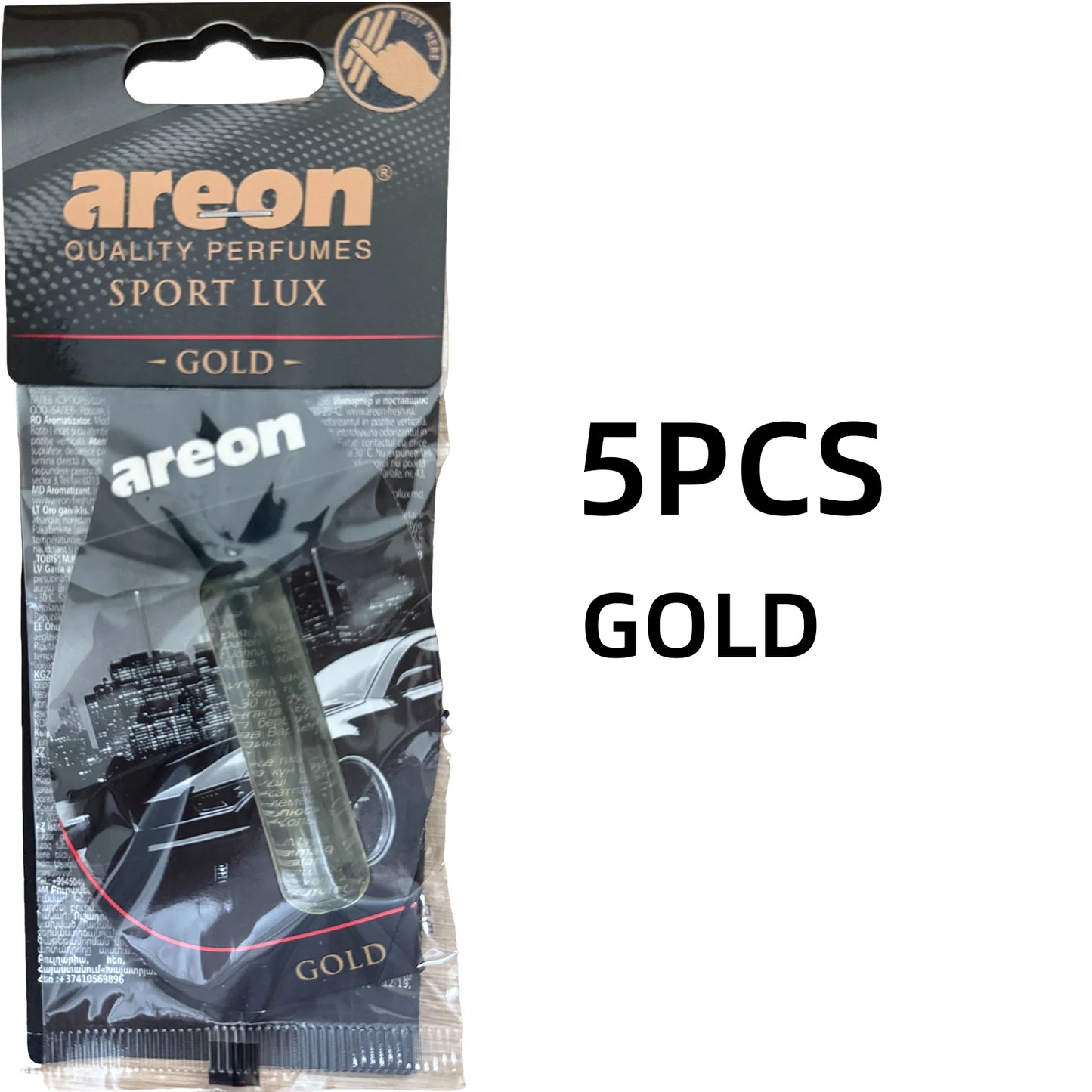 Aeron 5/20pcs GOLD Scent Car Air Freshener, Natural Tea-Scented Paper, Car-Mounted Hanging Type, Car Interior Accessories