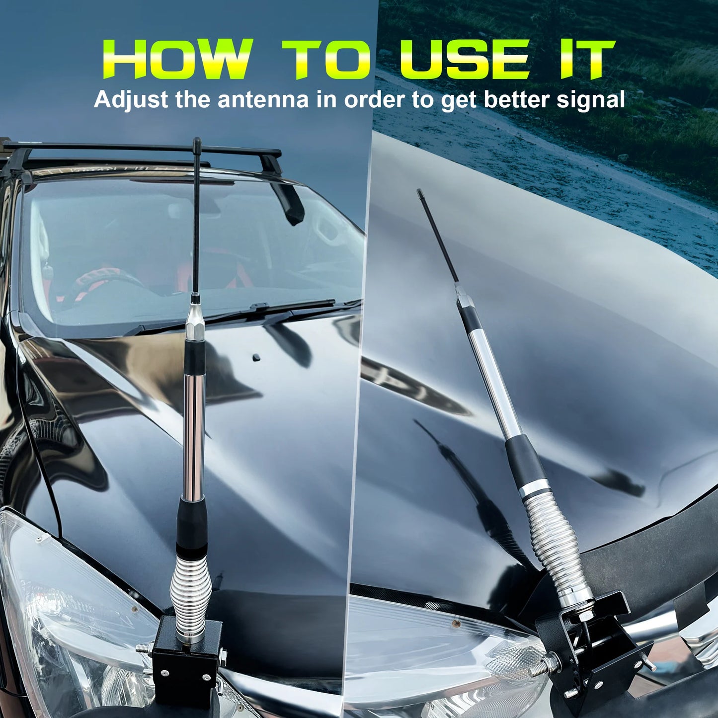 Heavy Duty UHF Radio Folding Bracket Mount Adjustable Fold Down Bull Bar Mount Holder for Car Off-Road SUV Vehicle Accessories