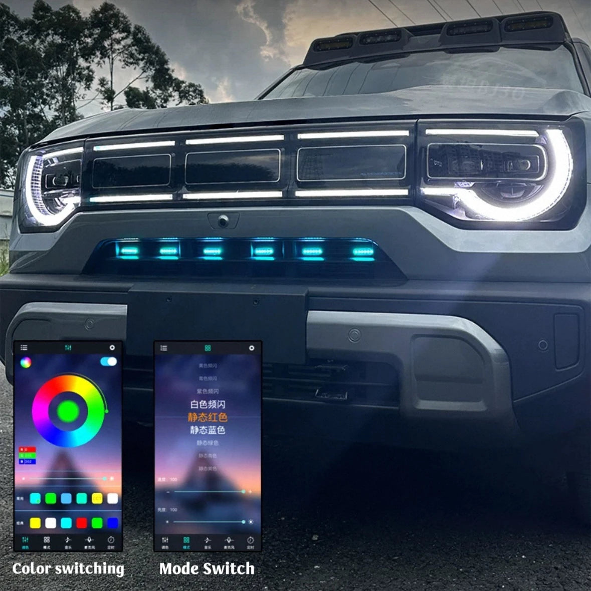 FOR TOYOTA HILUX LED Car Lights Front Grille LED Light Safety Warning Light Harness  Car Accessories LED Signal Lamps