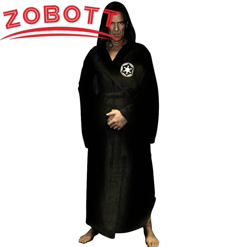 Movie Jedi Knight Cosplay Costume Pajamas Winter Lovers Bathrobe Kigurumi Flannel Adult Unisex Clothing Mens Bath Robes Homewear