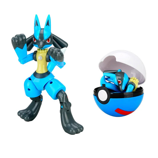Hot Pokemon Figure Greninja Lucario Pokeball Gyarados Pikachu Dragonite Gengar Mew Venusaur Elf Poke Ball Toy Kids Birthday Gift
