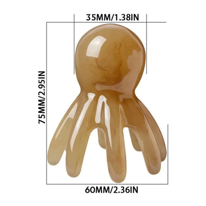 4PCS Resin Octopus Scalp Massage Brush Meridian Scraping Acupuncture Gua Sha Fatigue Relief Relaxation Tool for SPA