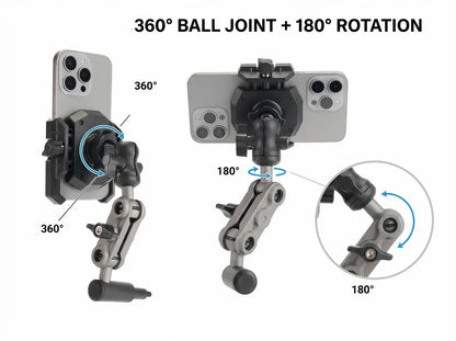 For Tank 500 Car Phone Holder, Car A-Pillar Fixed Phone Holder 360° Rotatable Aluminum Alloy Arm Anti-Shake Phone Stand Base