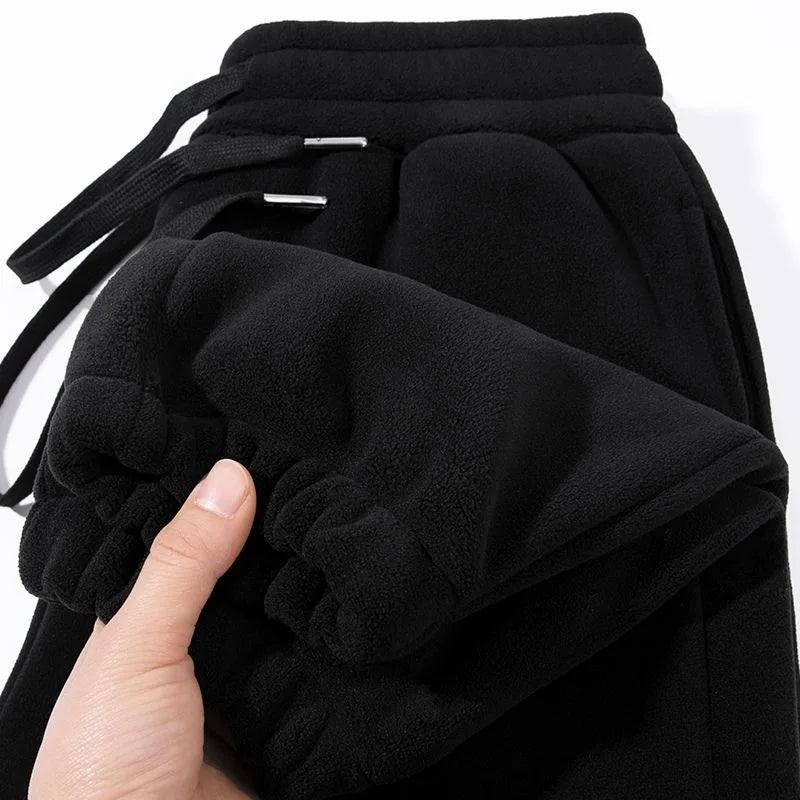Double-Sided Fleece Lined Loose Men's Pants Warm Comfortable Bulk Cargo Trousers Youth Fashion Winter Wear Chinese Brand
