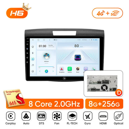 Ainavi Car Radio For Honda CRV CR-V 2012-2016 Carplay Android Auto Qualcomm Car Stereo Multimedia Player 4G Wifi DSP 48EQ