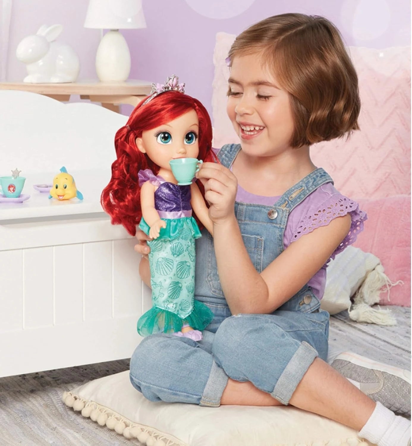 Hot Toys Disney Princess Doll Rapunzel Ariel Big Size Princess Doll Gift for Girl
