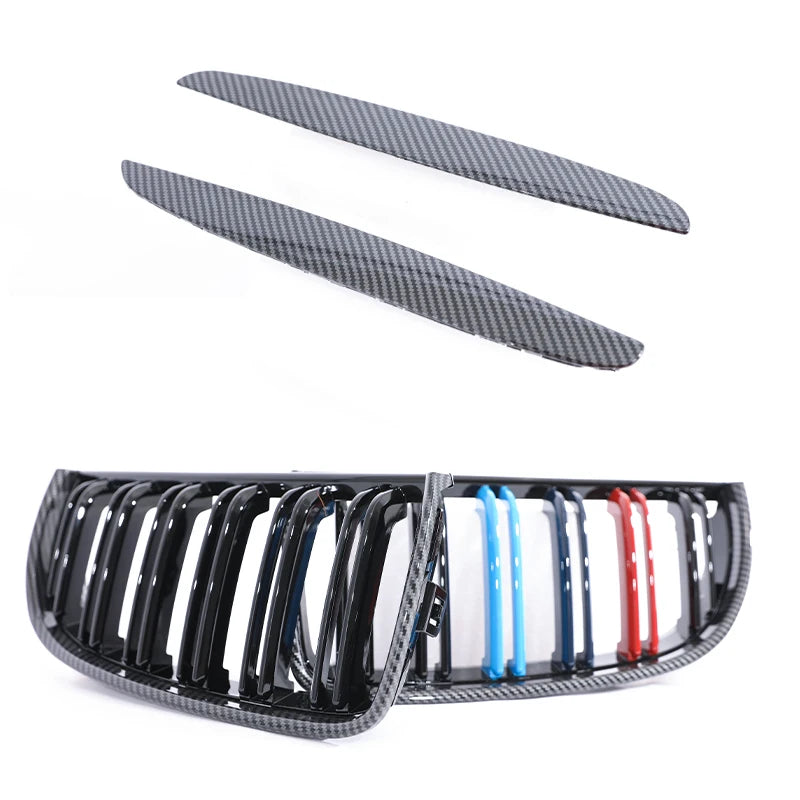 Carbon Fiber Chrome M Color Chrome Gloss Matte Black Grille Kidney Grill For BMW 3 Series E90 E91 Pre-Facelift 2005-2008 320 330