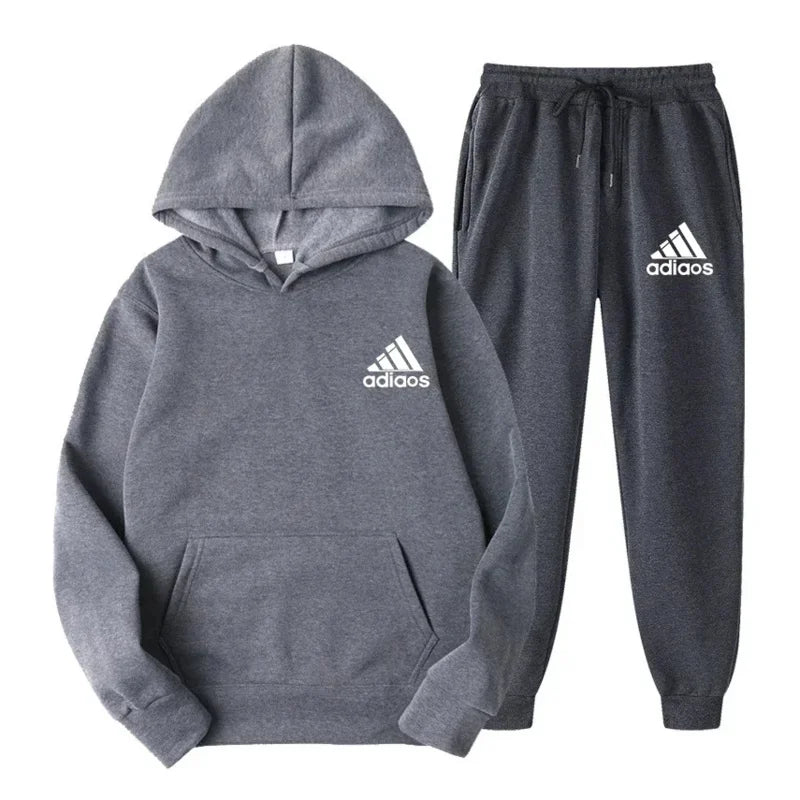 2025 Winter Hoodie Sets Men Fashion Fleece Red Hoodies Black Brand Pants Casual Jogger Suit Tracksuit Sweatshirt Woman Pullover