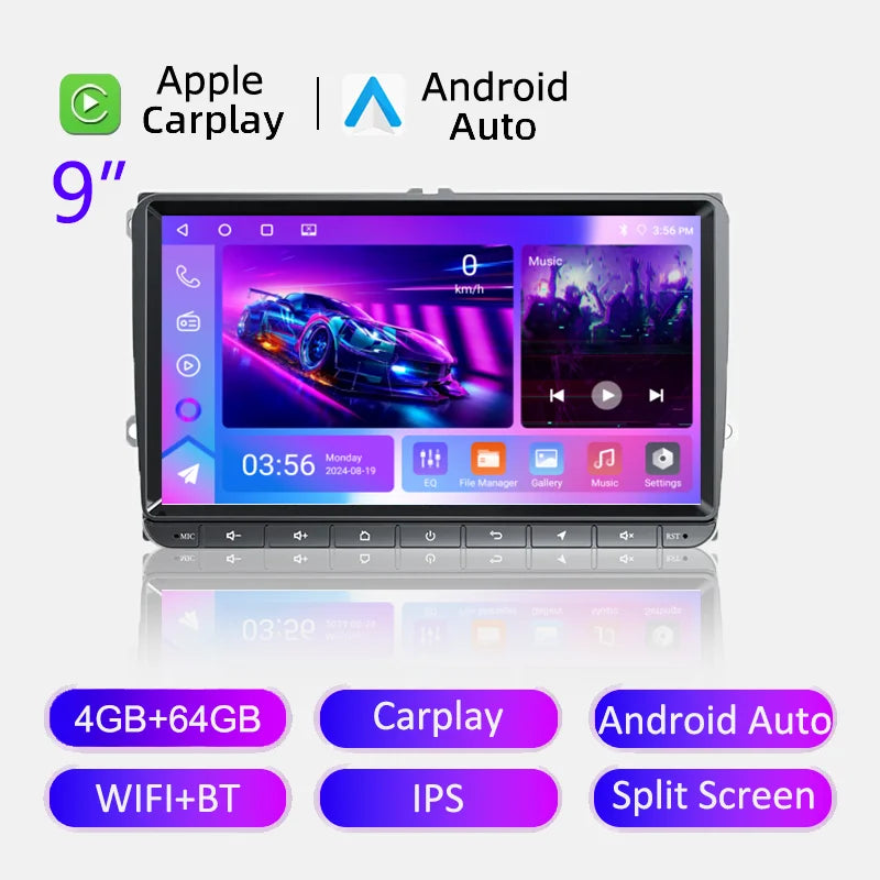 2Din Car Radio Android for Volkswagen Golf 5 6 Polo Passat B6 B7 CC Skoda Jetta Universal Multimedia Carplay Wifi GPS Navigation