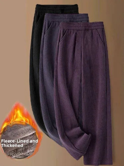 Corduroy Wide Leg Pants High Waist Straight Cut Thickened Women's Loose Fit Trousers Autumn Winter New Style Casual Pants