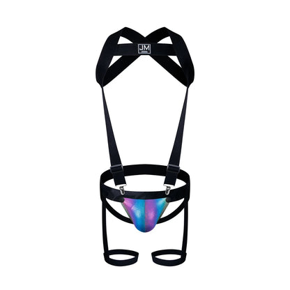 Detachable Split-type Sets Mens Strap Harness Bodysuit Black Leather Men Sexy G String Thong Jockstrap Leg Bondage Gay Underwear