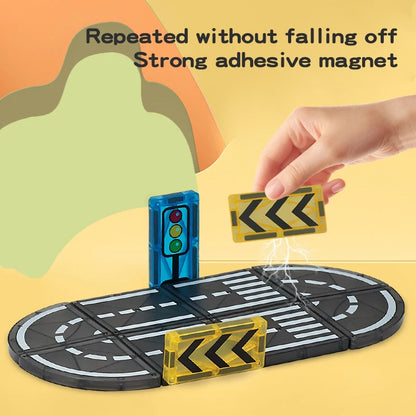 Magnetic Road Magnet Crane Car Toy Magnetic Block STEM Toys Creativity and Educational Construction Toys for Kids Birthday Gifts