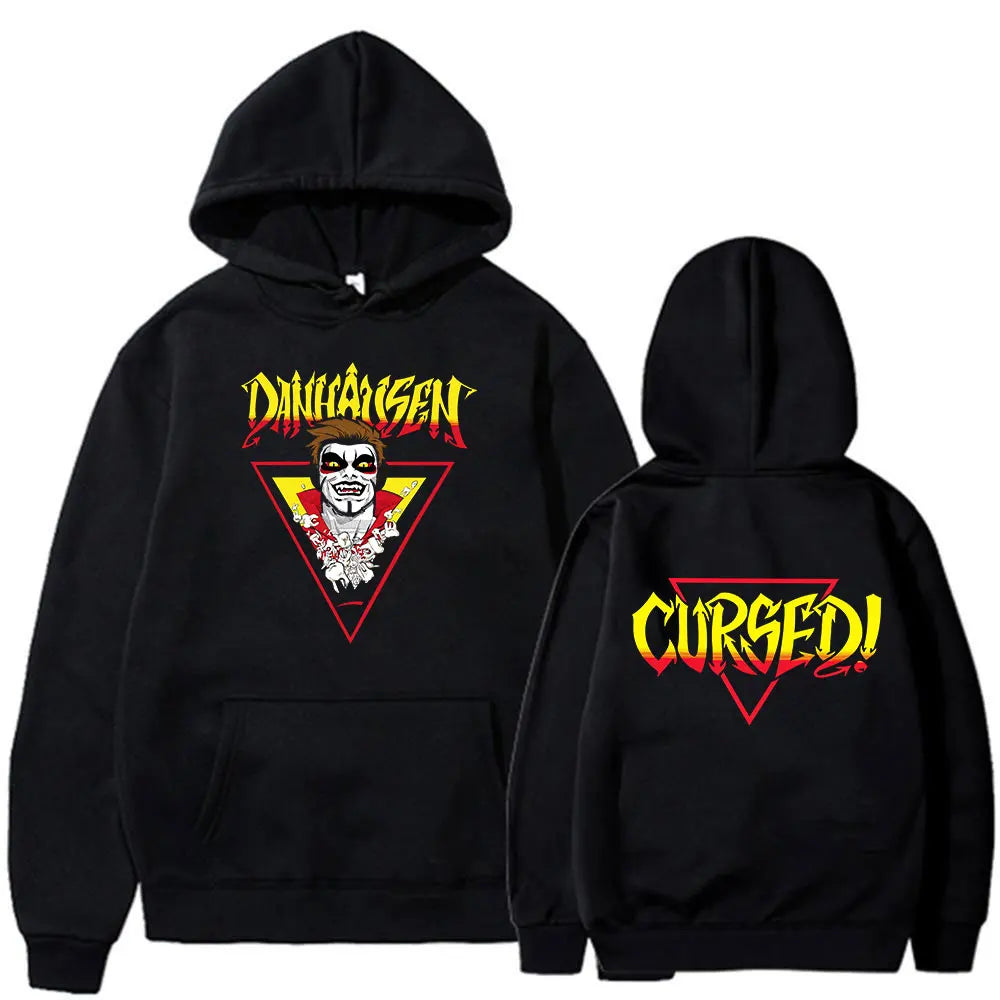 Danhausen Cursed Merch Hoodies Men's Women Clothing Fashion Hip Hop Hooded Sweatshirt Vintage Long Sleeves Pullovers Streetwear