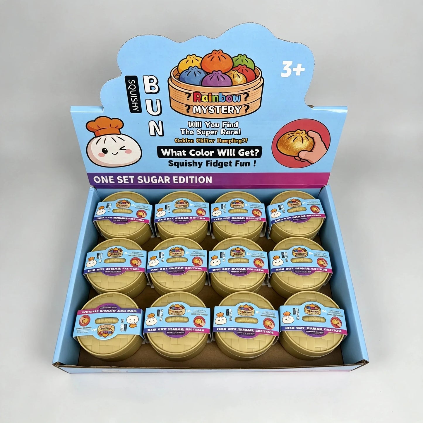 Simulation Dumpling Squishy with Steamer Basket Small Dumpling Stress Relief Toy Surprise Blind Box Adult Student Venting Gift