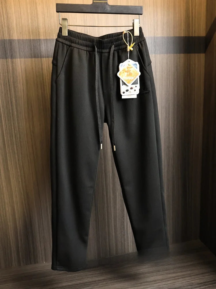 Outdoor Men's Goose down Pants Straight Leg Fashionable Warmth Windproof Autumn Winter Long Pants Casual Nylon Polyester