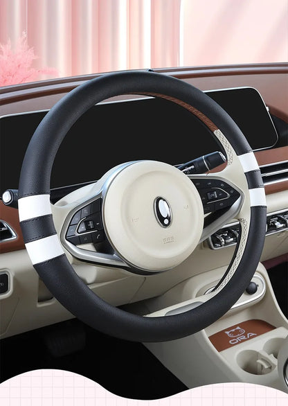 Car Steering Wheel Cover for Women Girls Universal 14.5-15 Inch, Breathable , Non-Slip, Car Interior Accessories for Most Cars