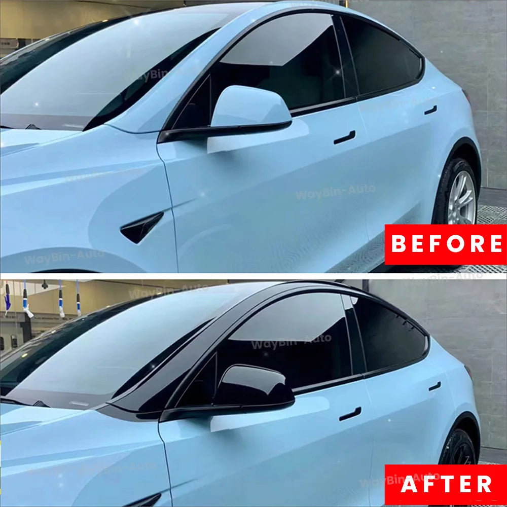Hidden Roof Vinyl Wrap For Tesla Model 3 Highland 2024 Strip Film Trim Cover Black Y Juniper Floating Roof Sticker Accessories