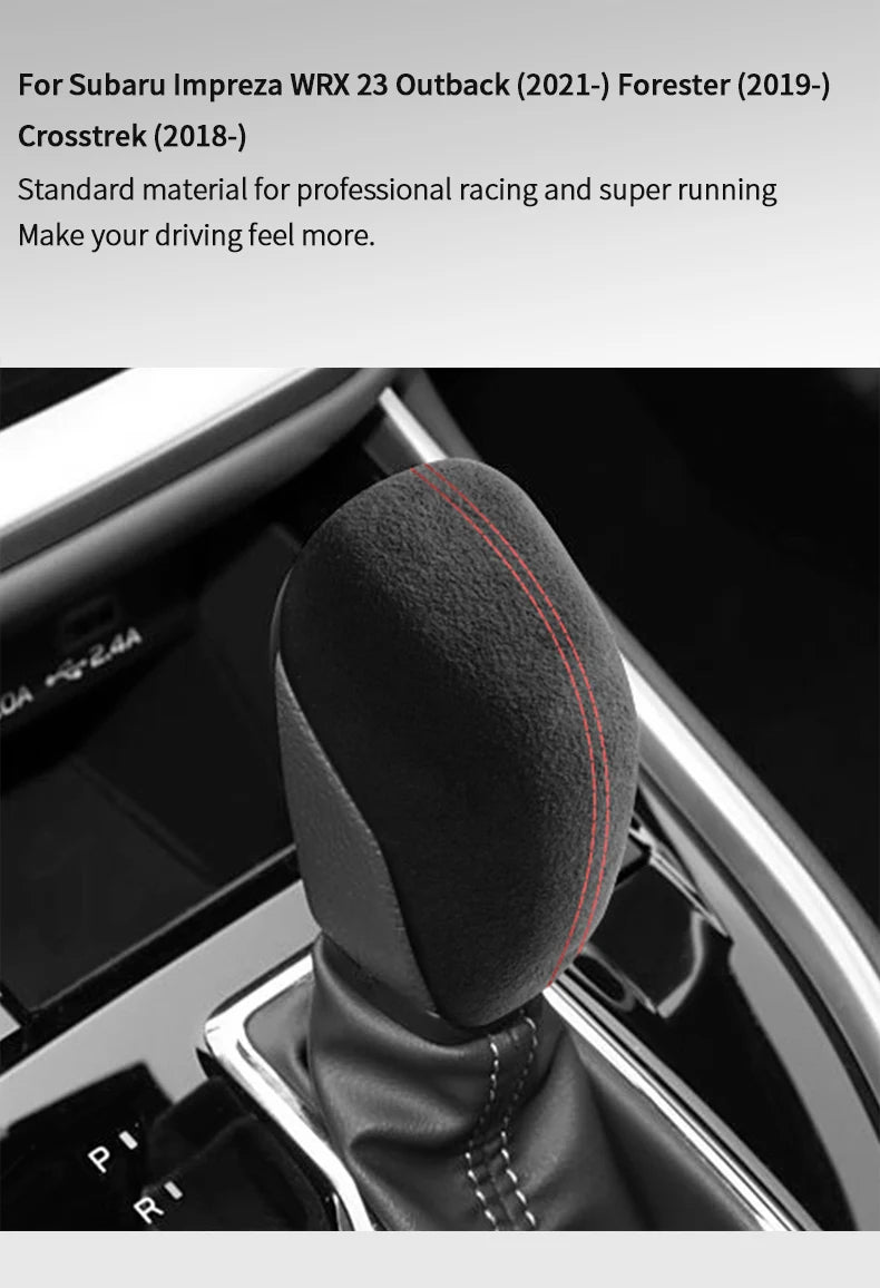 Made of Alcantara For Subaru Impreza WRX 2023 Outback Forester Crosstrek Car Center Console Gear Shift Boot Interior Accessory