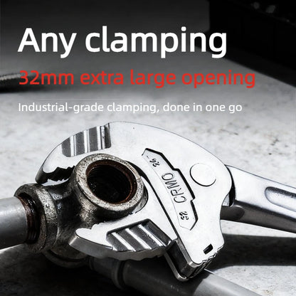 Heavy Duty Industrial Self Adjusting Ratchet Crab Claw Pipe Wrench Wide Jaw for Automotive Plumbing Manufacturing Repair Tool