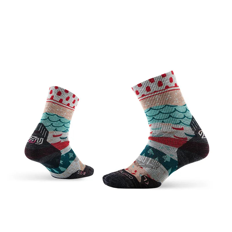 1/3 Pair ZEALWOOD Merino Wool Running Socks Men's Women's Outdoor Trekking Hiking Cushion Sports Socks Compression Breathable