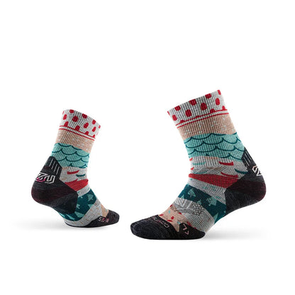 1/3 Pair ZEALWOOD Merino Wool Running Socks Men's Women's Outdoor Trekking Hiking Cushion Sports Socks Compression Breathable