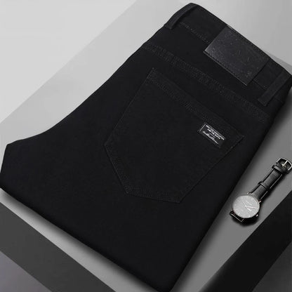 Men's New Stretch Straight Jeans Business Versatile Trendy Youth Casual Regular Long Pants for Spring Autumn Male Denim Trousers