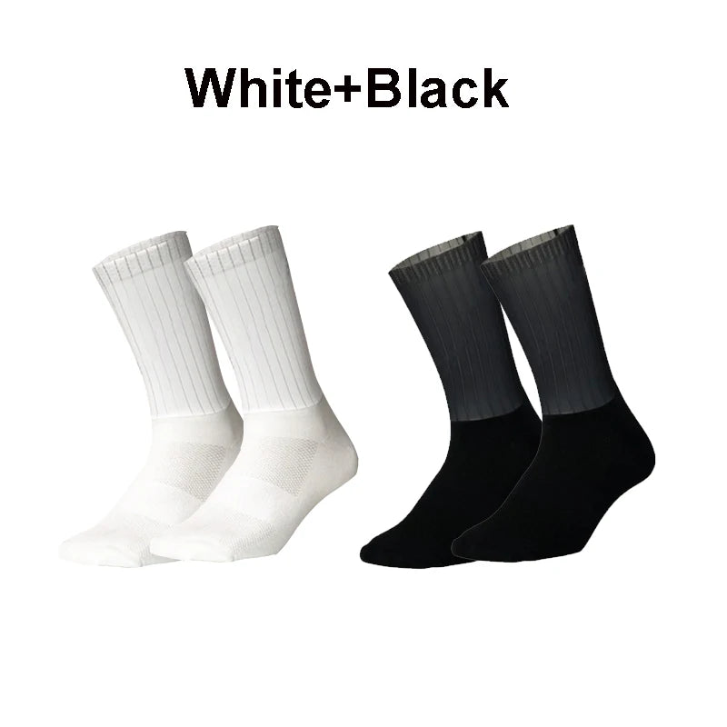 Cycling Slip Anti Silicone Summer Whiteline Aero Socks Socks Men Bicycle Sport Running Pure Color Bike Socks Calcetines Socks