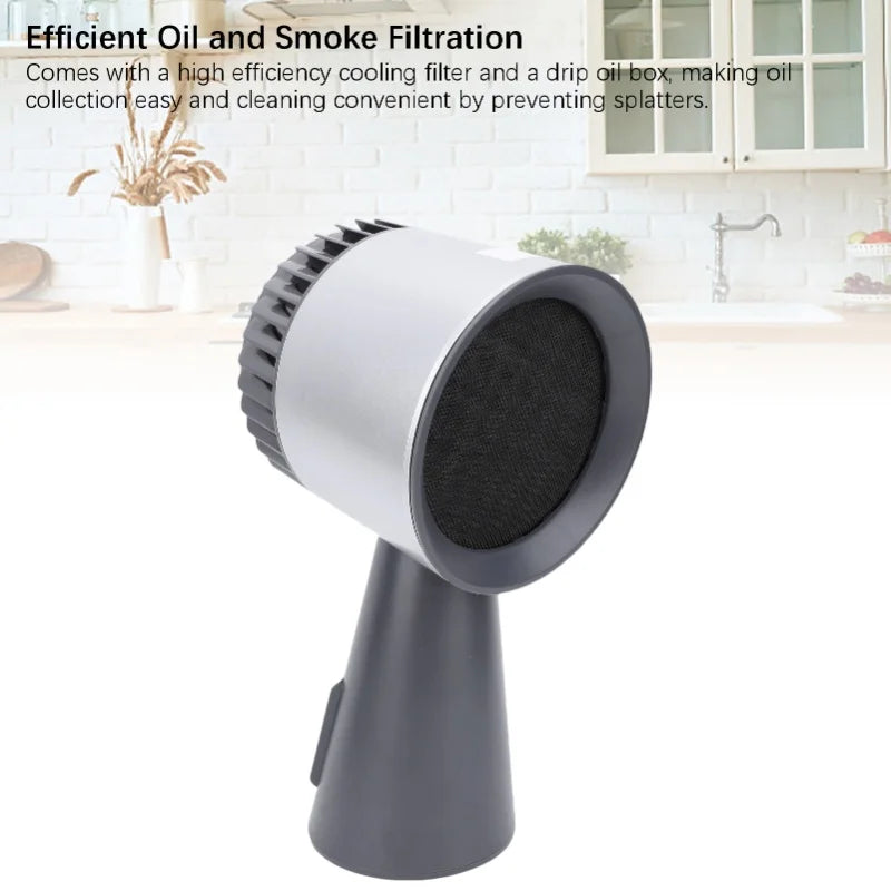 3 Speeds Quiet Desktop Kitchen Exhaust Fan Portable Range Hood Negative Ion Cooling Filter Detachable Oil Collection Box