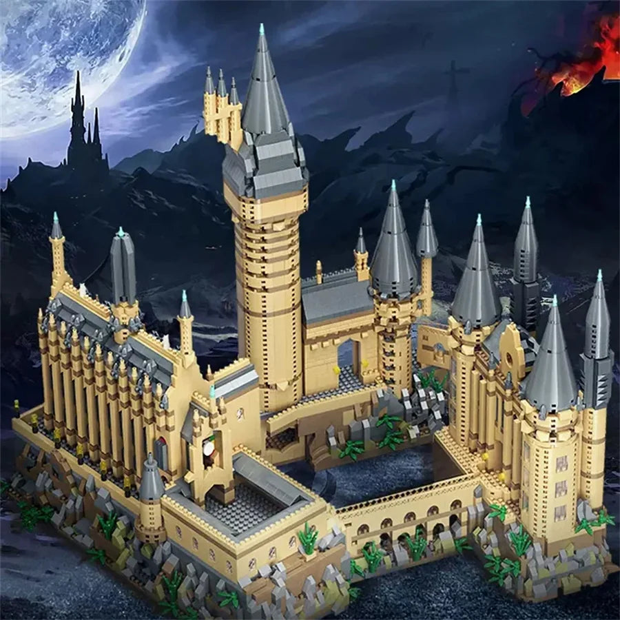 Creative Magic Castle Building Blocks with Light STEM Educational Toy Model Kit Desktop Decoration  Assembly Kit Gift for Kids