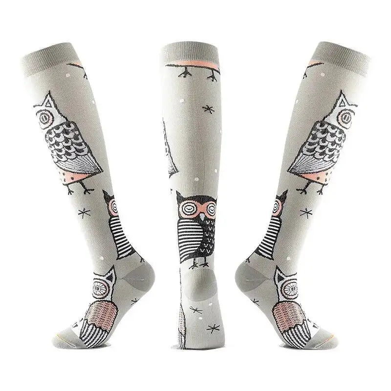 Sport Compression Stockings Funny Pattern Halloween ballon Dot Leg Pressure Running Cycling Multi Color Compress Socks