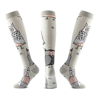 Sport Compression Stockings Funny Pattern Halloween ballon Dot Leg Pressure Running Cycling Multi Color Compress Socks