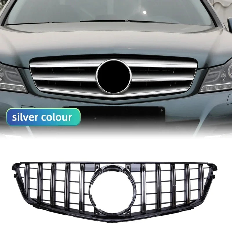 Front Bumper Grille For Mercedes Benz C W204 Sport Racing Grill AMG GT 2007 2008 2009 2010 2011 2012 2013 2014 Facelift