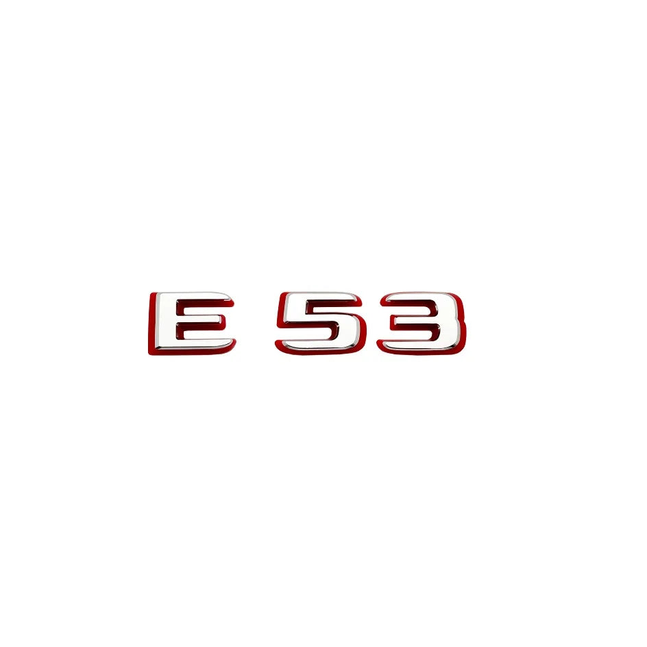 2024 New style Two tone Letters Numbers Emblem E43 E53 E63s for Car Fender Trunk Rear W212 W213 W214 Sticker