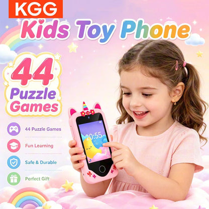 Children Smart Phone Toy 2.8 Inch With Camera 40+ Puzzle & ABC Learning Games Kids Habit Tracker Birthday Xmas Gift Boys Girls
