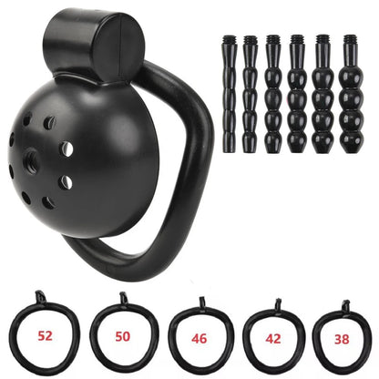 2026 Male Penis Chastity Cage Set Small Chastity Cage 5 Cock Rings With Urethral Sound Plug Penis Bondage Slave Man Sex Toy