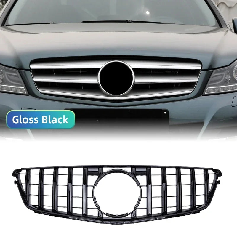 Front Bumper Grille For Mercedes Benz C W204 Sport Racing Grill AMG GT 2007 2008 2009 2010 2011 2012 2013 2014 Facelift