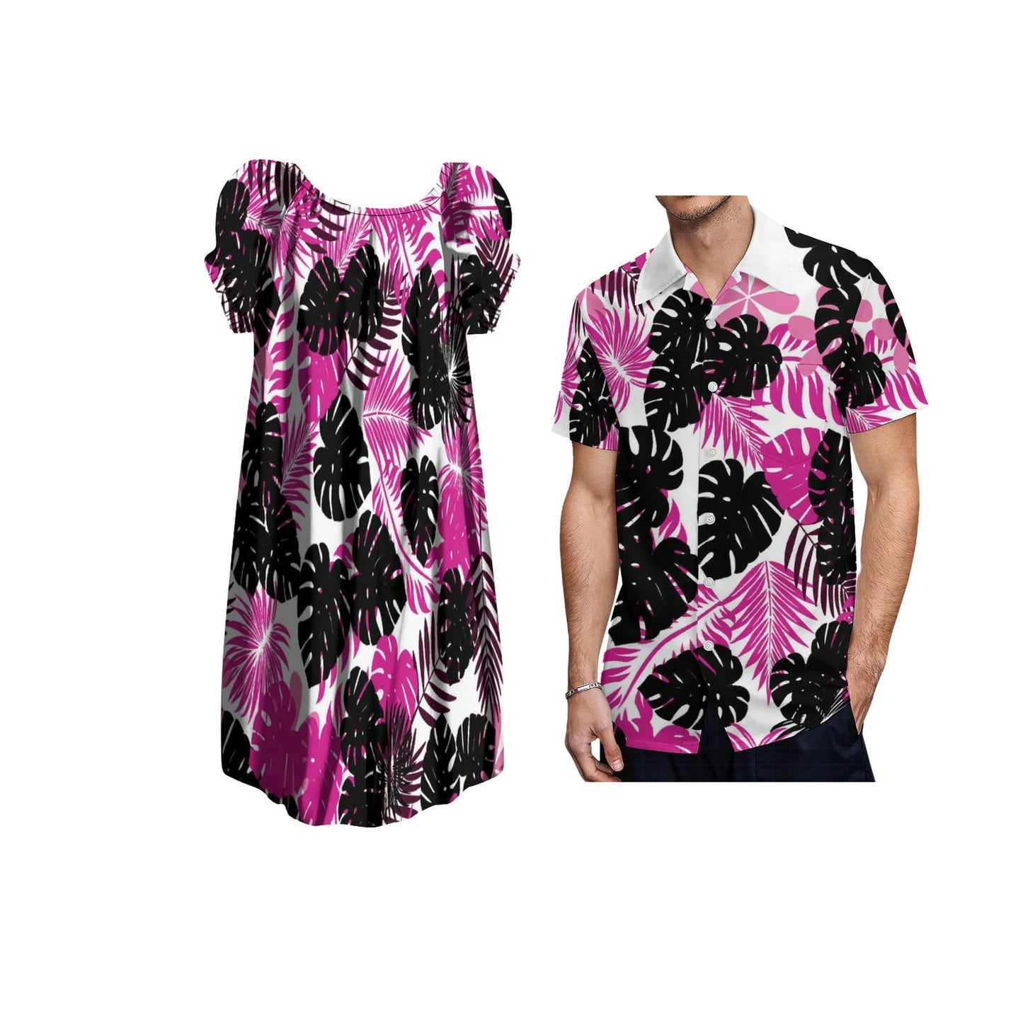 New Design Customize Polynesian Print Micronesian Loose Casual puffy dress Plus Size Women Clothing