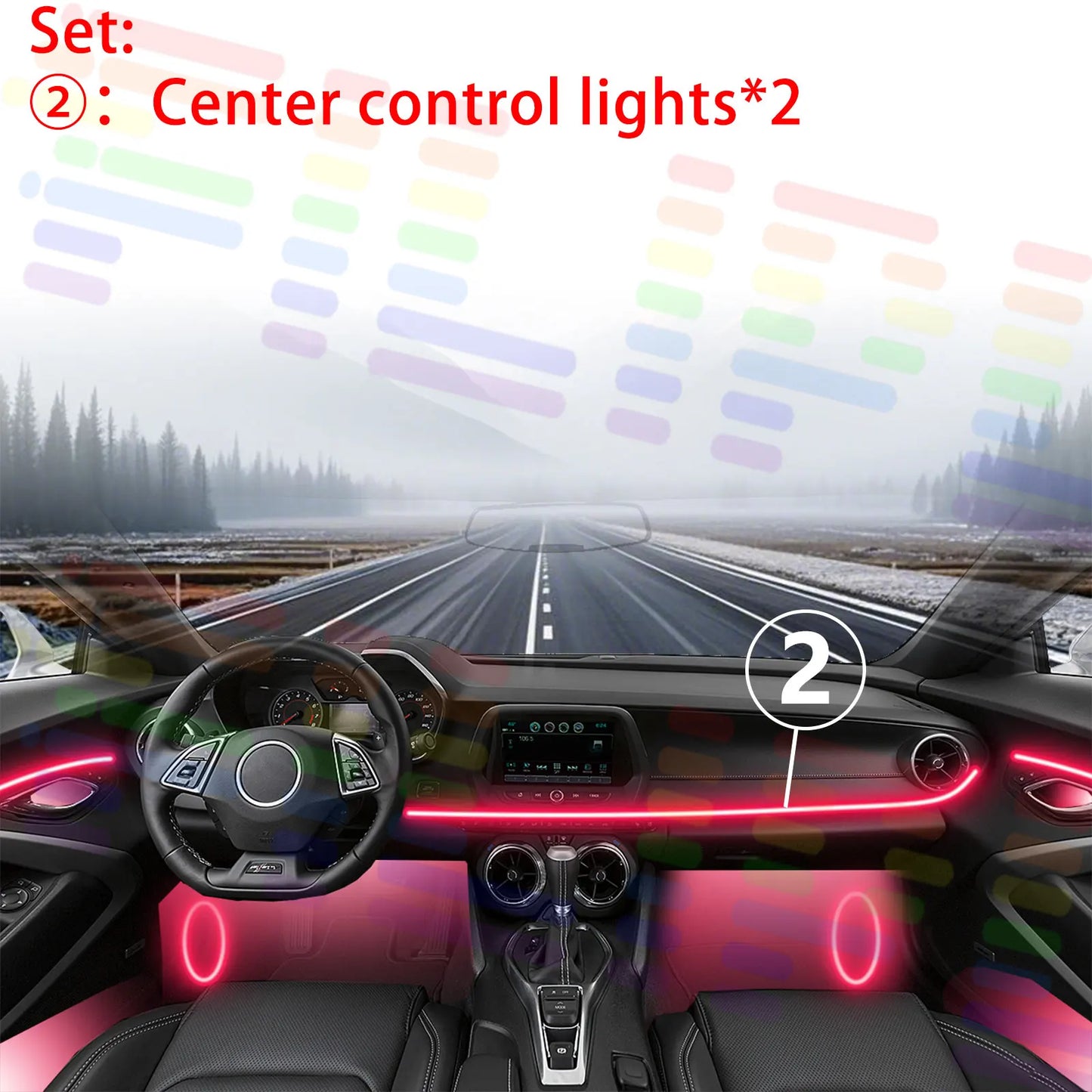 For Chevrolet Camaro MK6 6th 6Gem 2016~2018 2017  6/18 in 1 Car Atmosphere Light Lamp RGB Shade Ensemble Streamer Atmosphere Set