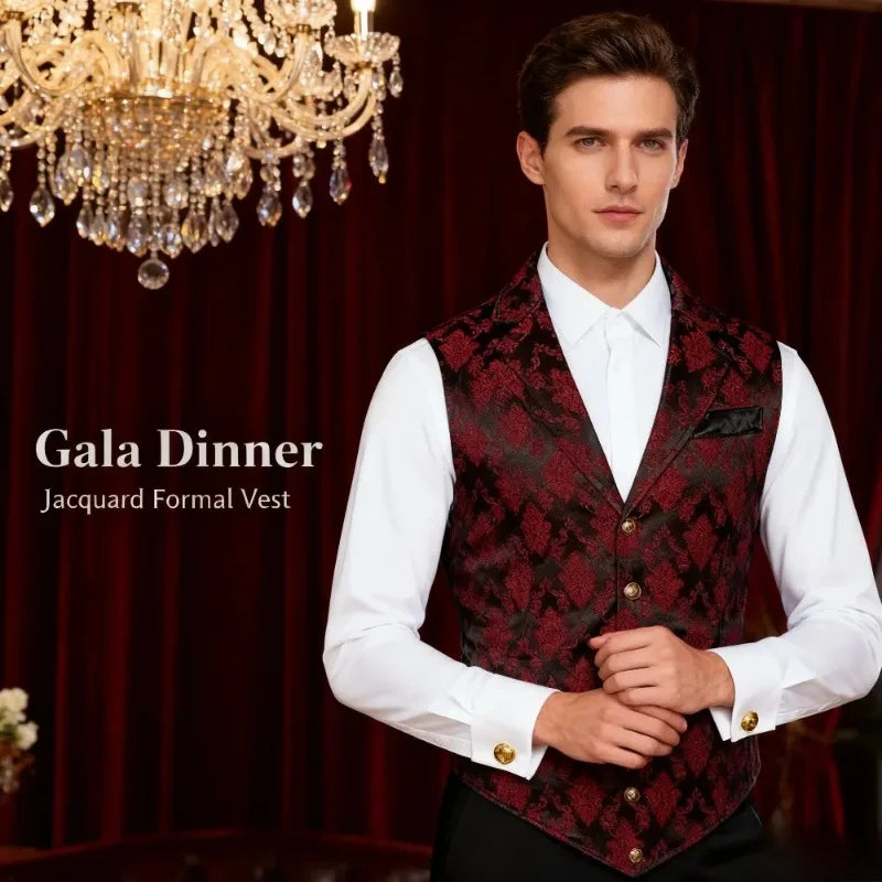 Slim Fit Vest British Retro Style Fashionable Suit Vest for Daily Casual Wear Black Vest Mens Vest Waistcoat
